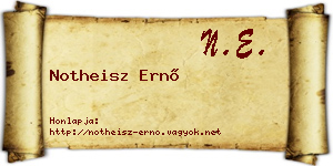 Notheisz Ernő névjegykártya